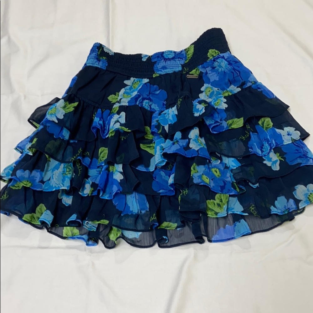 Hollister blue floral skirt